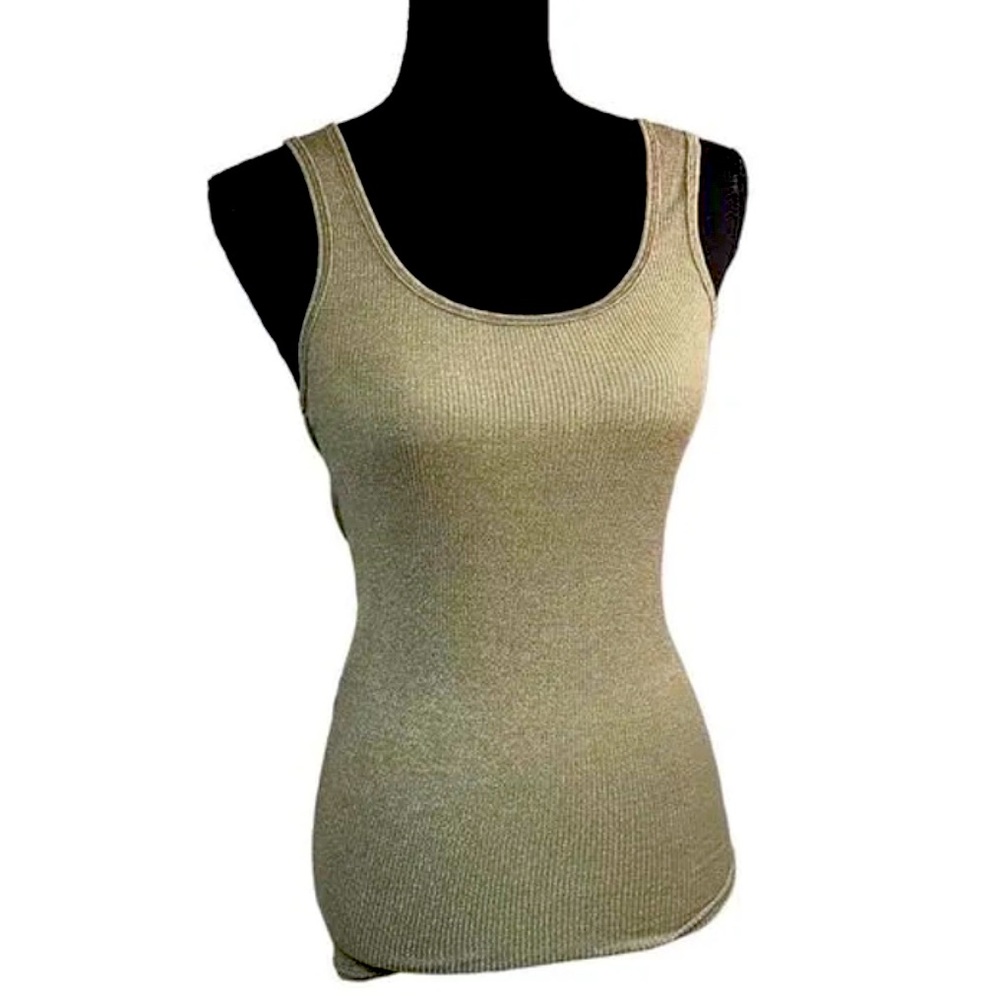 Michael Stars Shine Tank Olive Green Metallic OS